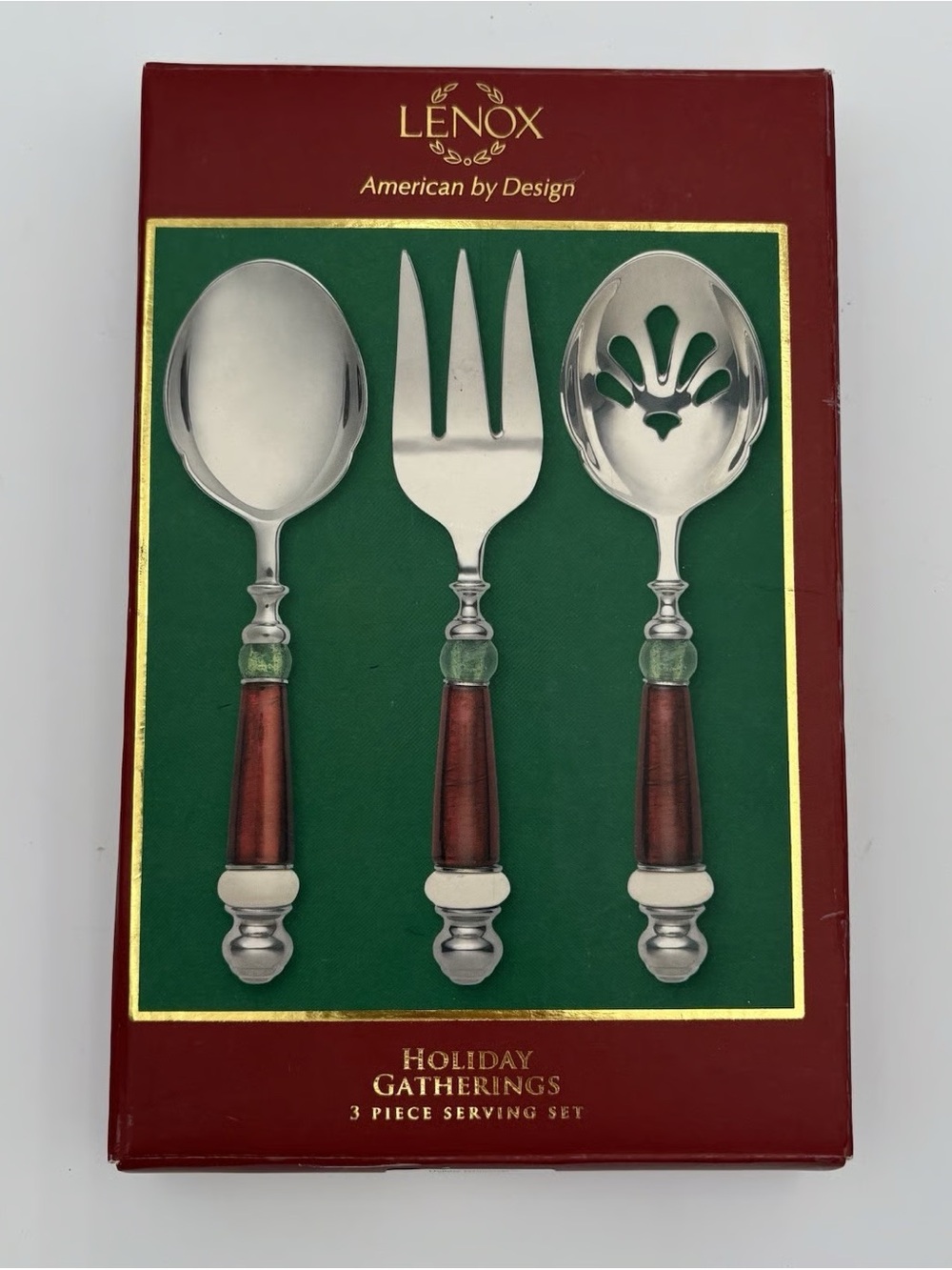 Lenox "Holiday‎ Gatherings" 3-Piece Serving Set Vtg